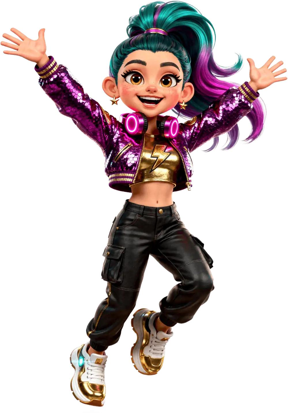 Vee jumping for joy